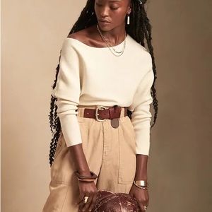 Banana Republic Off the shoulder cream white sweater